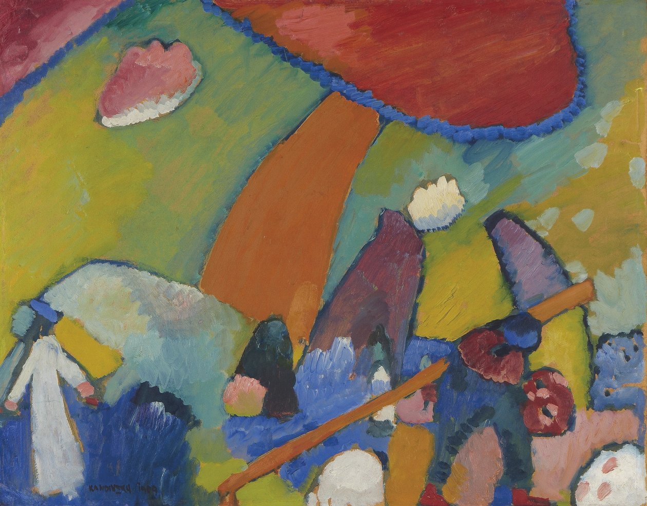 Plážová scéna, 1909 od Wassily Kandinsky