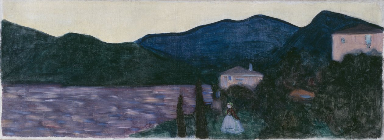 Hornatá krajina s jezerem od Wassily Kandinsky