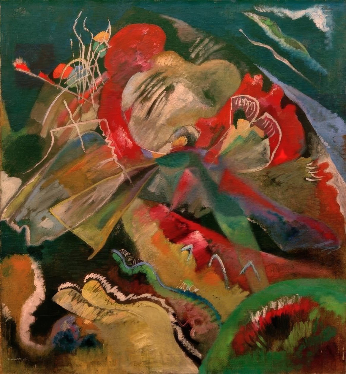 Obrázek s bílými čarami od Wassily Kandinsky