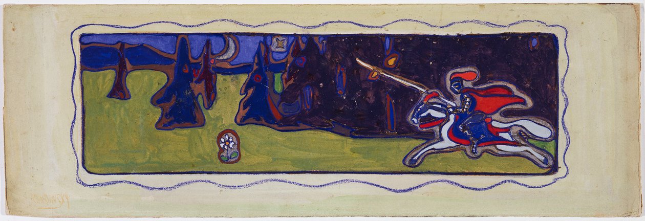Soumrak, verso: skica páru od Wassily Kandinsky