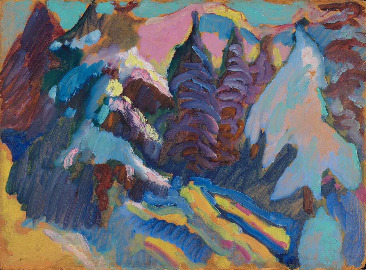 Kochel - Zasněžené stromy od Wassily Kandinsky