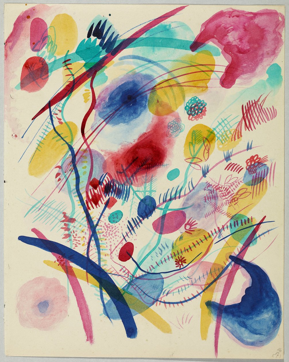 Složení v červené, modré, zelené a žluté od Wassily Kandinsky