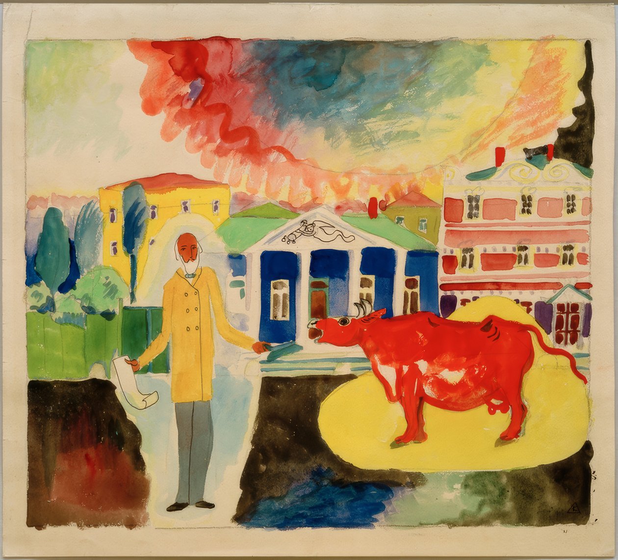Kráva v Moskvě od Wassily Kandinsky