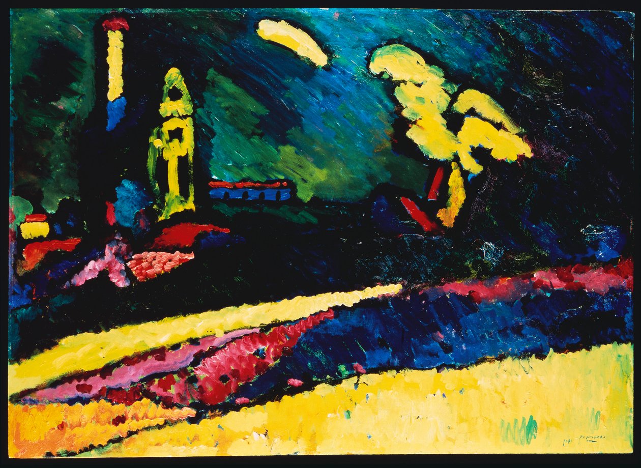 Murnau, Krajina s kostelem I od Wassily Kandinsky