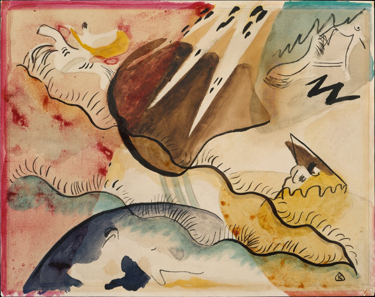 Rain Landscape, 1911 (wc na papíře) od Wassily Kandinsky