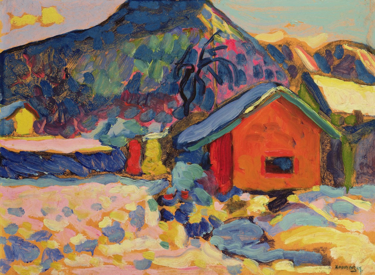 Zimní studium s horou, 1908 od Wassily Kandinsky