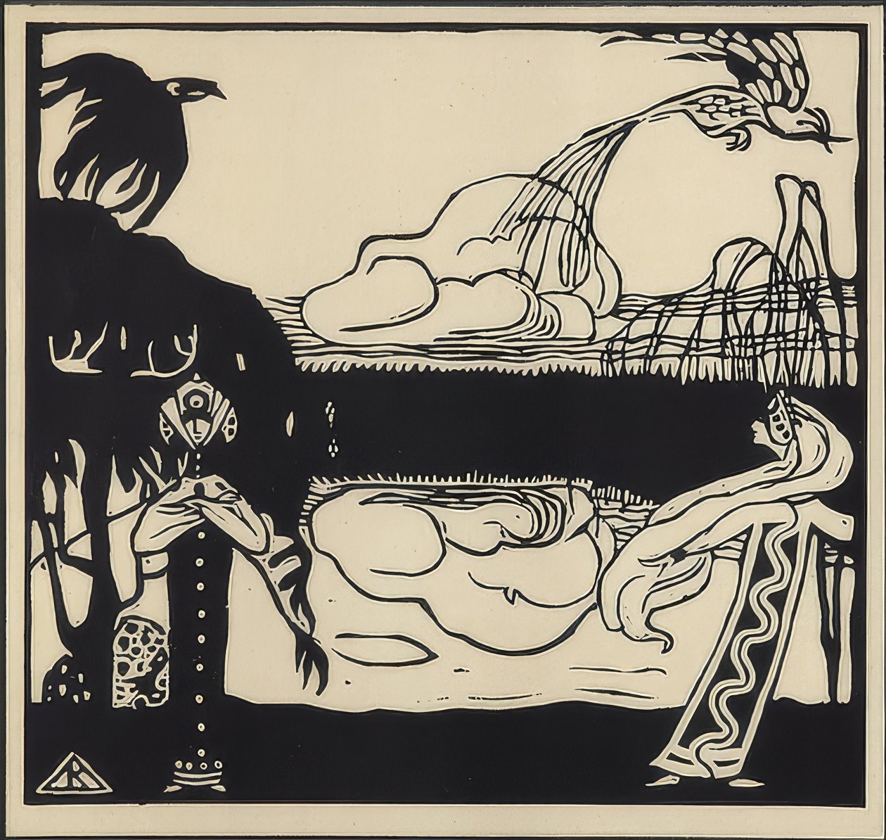 Dva ptáci. 1907 od Wassily Kandinsky