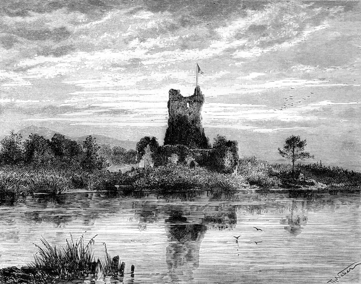 Ross Castle, County Kerry, Irsko, 19. století. od Weber