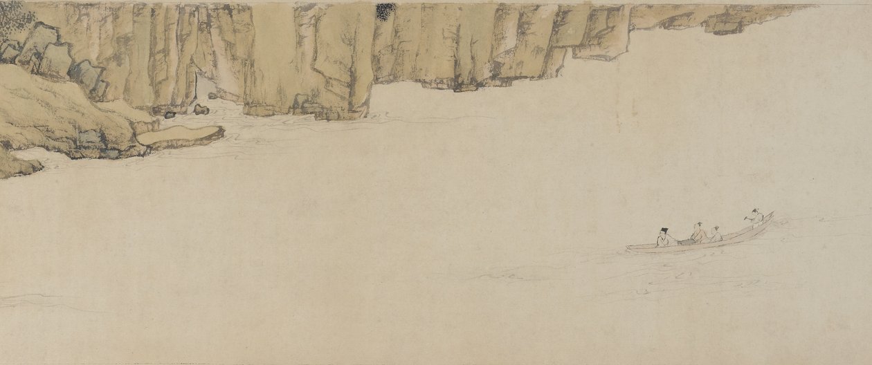 Plavba lodí pod Červeným útesem, dynastie Ming, 1552 (inkoust a barva na papíře) od Wen Zhengming