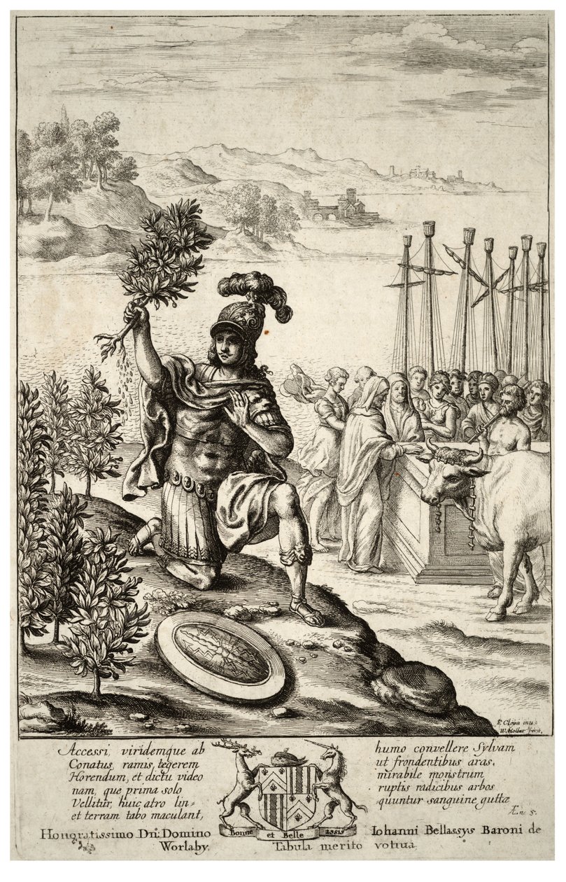 Aeneas přistává v Thrákii. Stav 2 od Wenceslaus Hollar