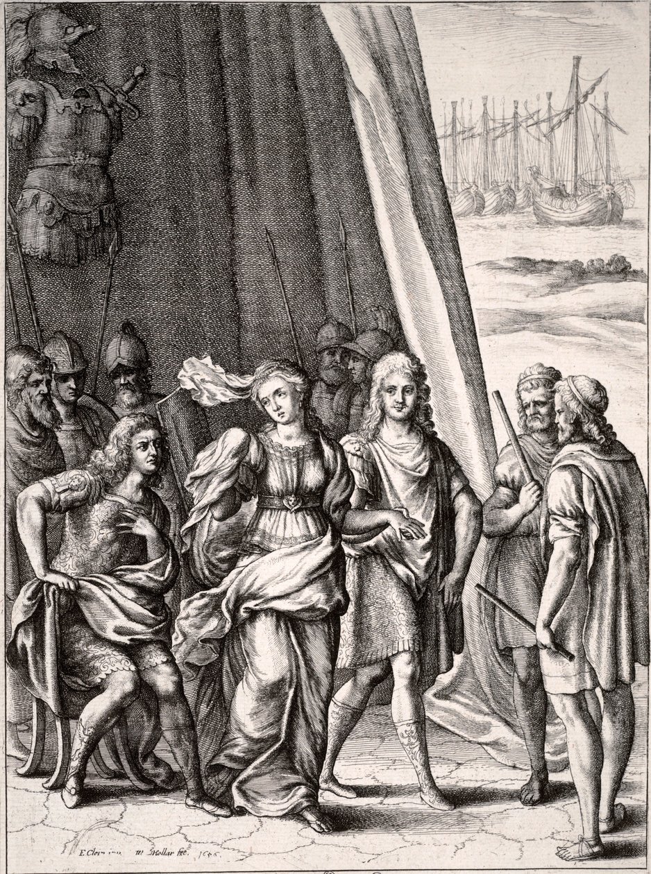 Briseis a Achilles od Wenceslaus Hollar