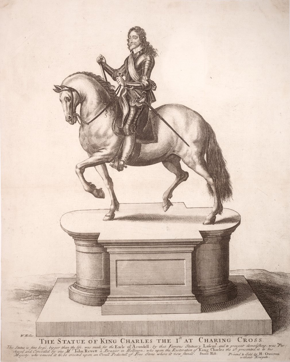Jezdecká socha Karla I. Stát 6 od Wenceslaus Hollar