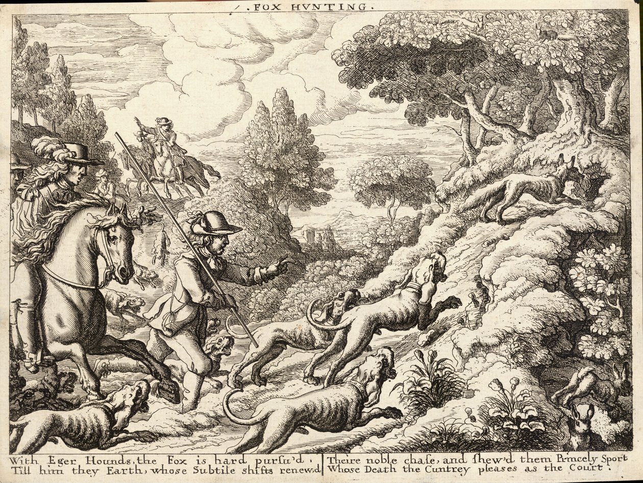 Lov na lišku od Wenceslaus Hollar