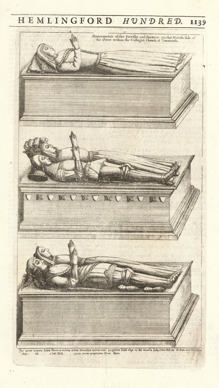 Frevill a Ferrers (památník) od Wenceslaus Hollar
