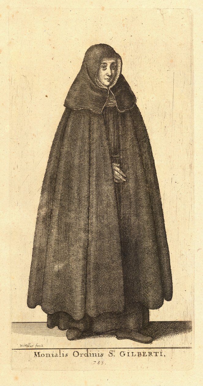 Jeptiška řádu Gilberti od Wenceslaus Hollar