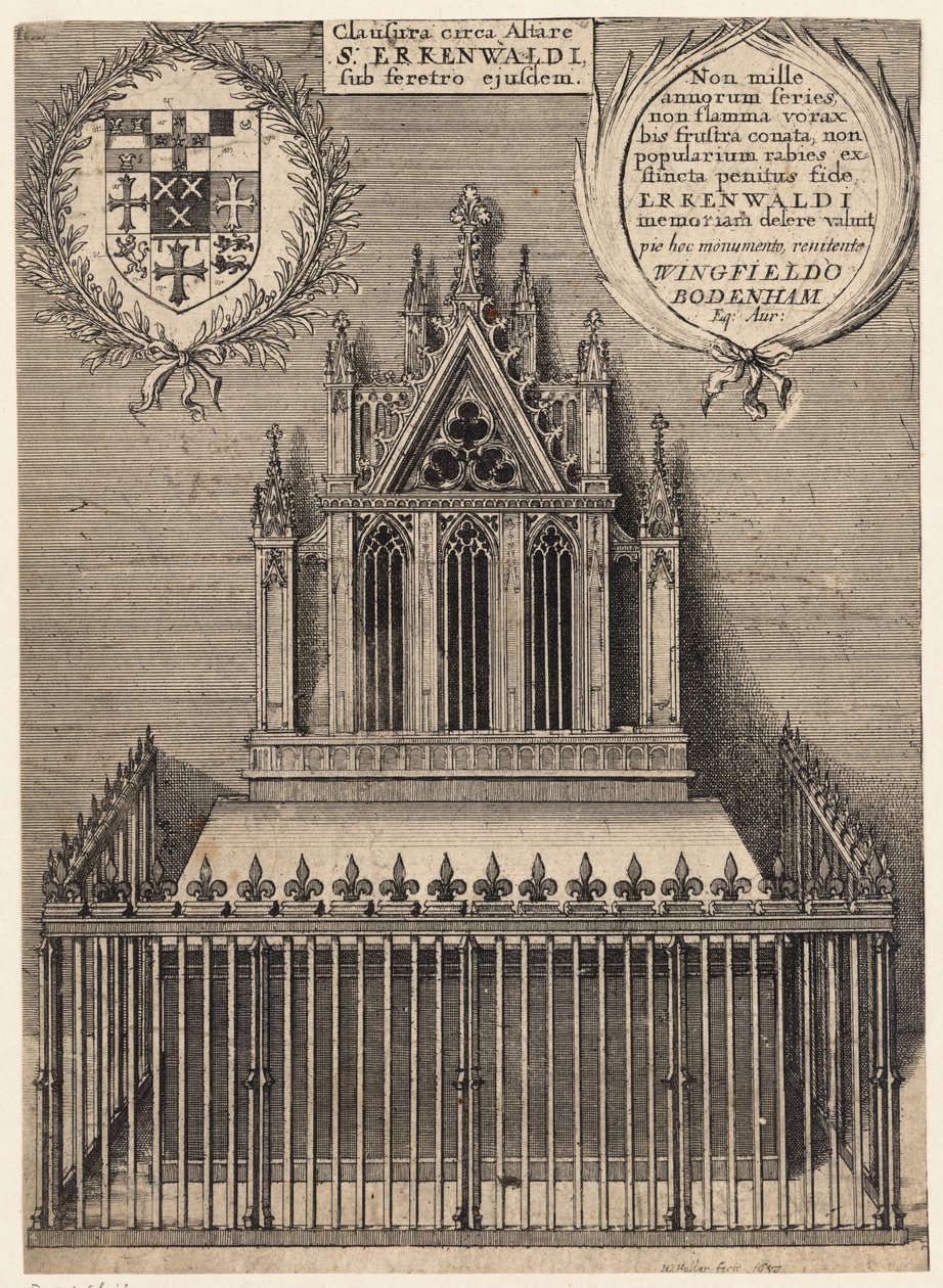St Erkenwald (památník). Stav 2 od Wenceslaus Hollar