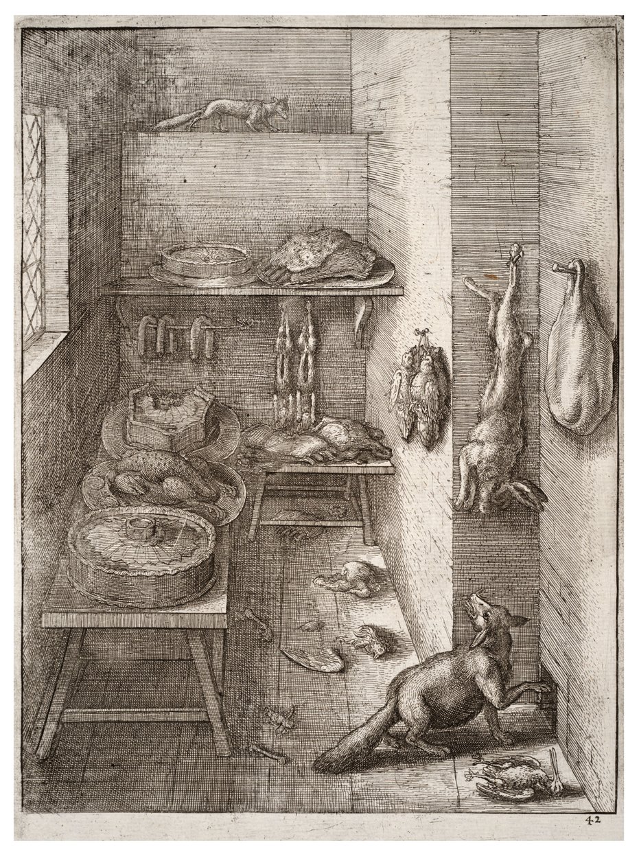 Liška a lasička. Stav 2 od Wenceslaus Hollar