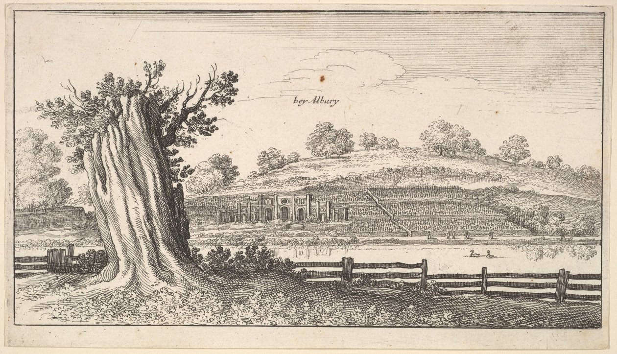 Albury s pařezem v popředí, 1625-77. od Wenceslaus Hollar