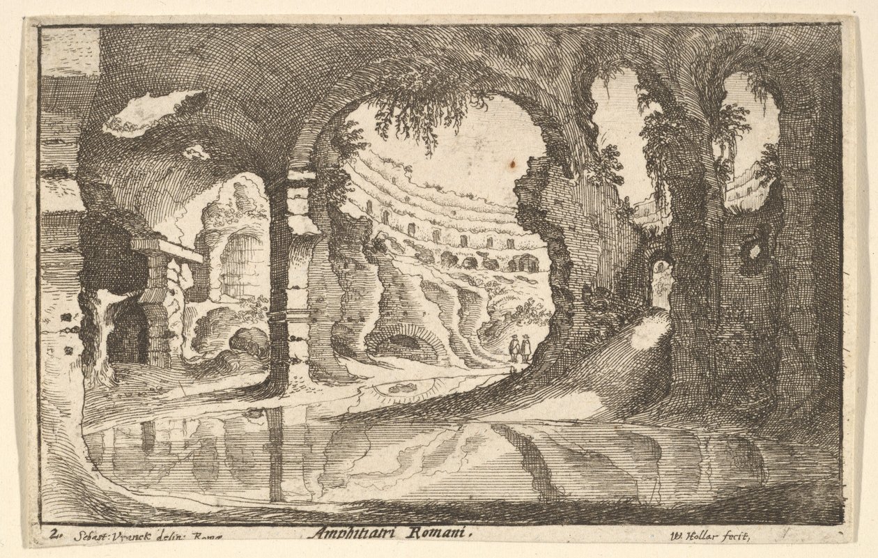 Římské amfiteátry, ca. 1650. od Wenceslaus Hollar