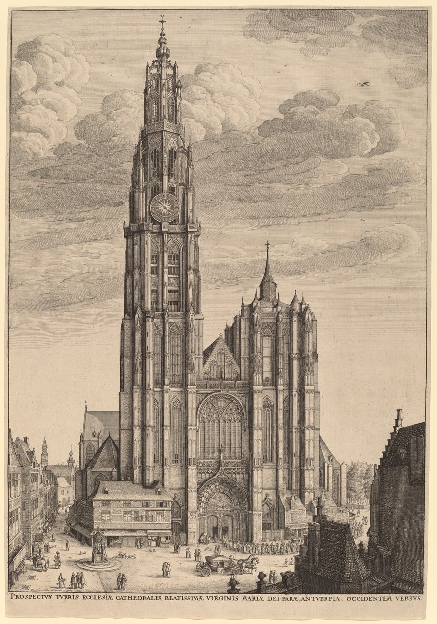 Antverpská katedrála od Wenceslaus Hollar