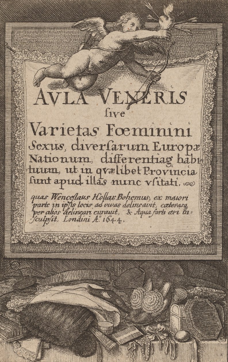 Hall of Venus: Titulní strana, 1644 od Wenceslaus Hollar