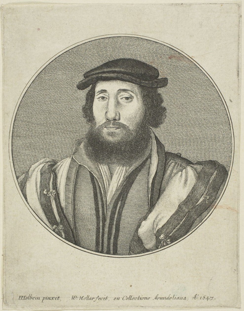 Vousatý muž od Wenceslaus Hollar