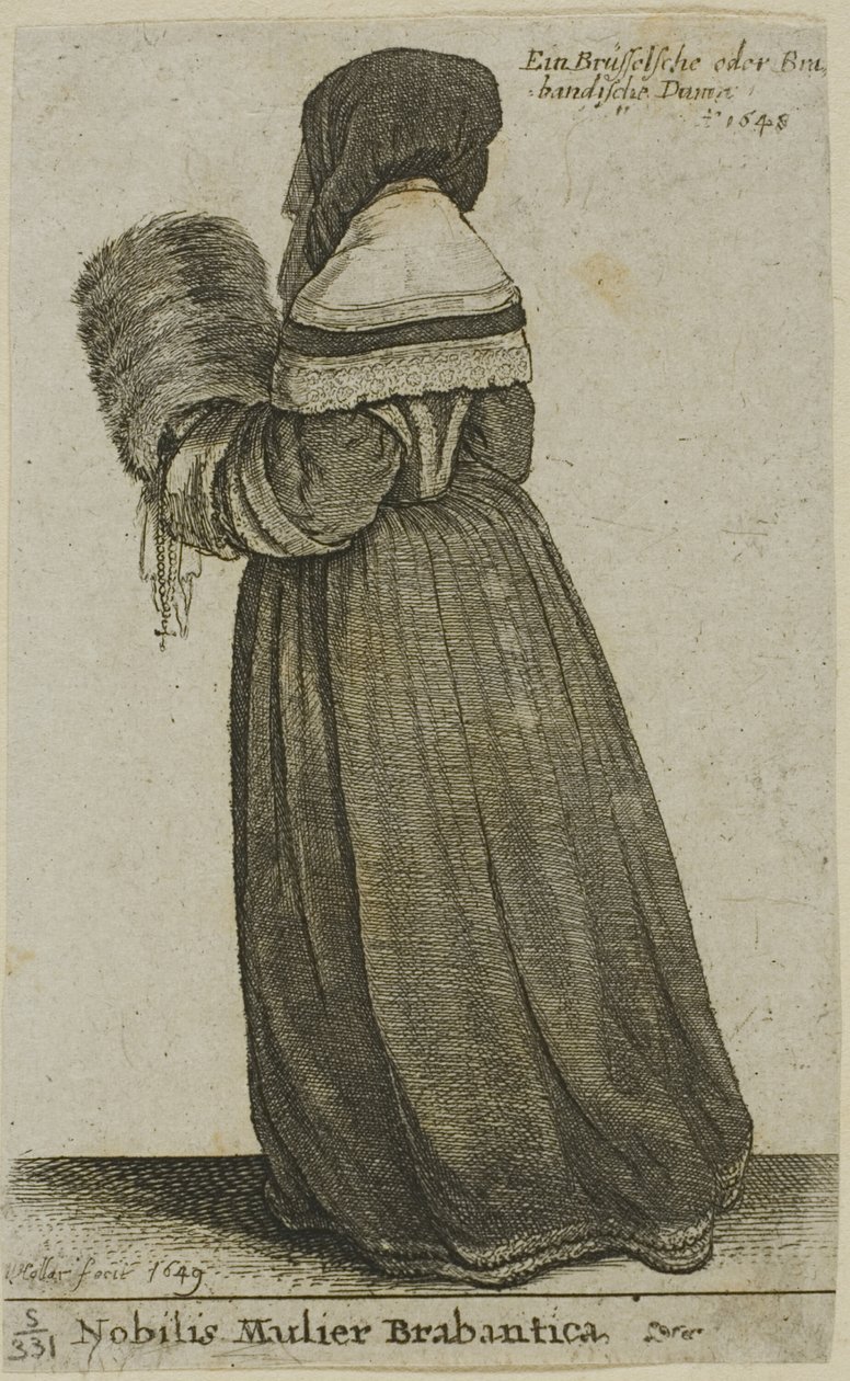 Brabantská šlechtična od Wenceslaus Hollar