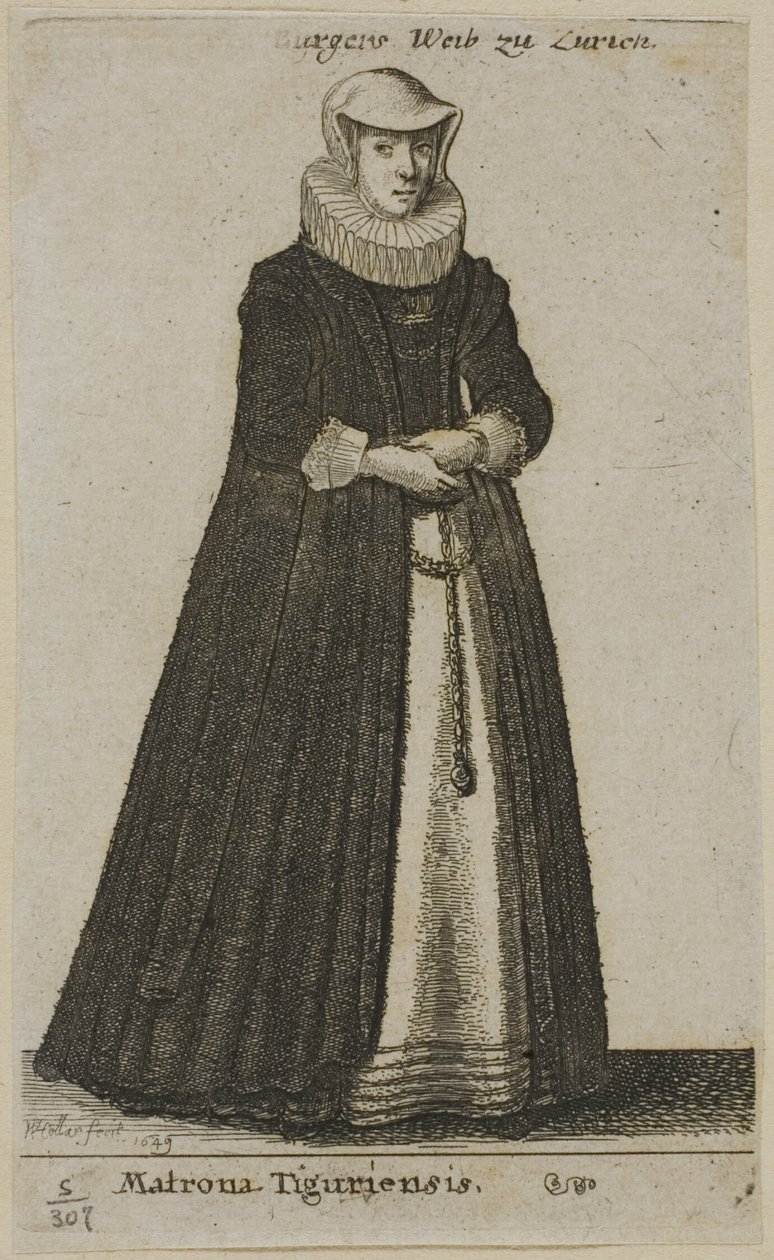 Měšťanova žena z Curychu od Wenceslaus Hollar