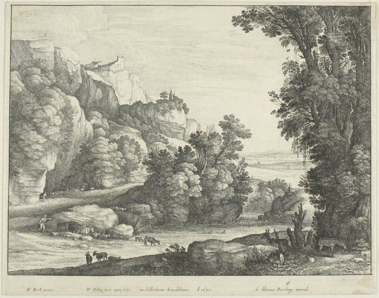 Pití dobytka od Wenceslaus Hollar