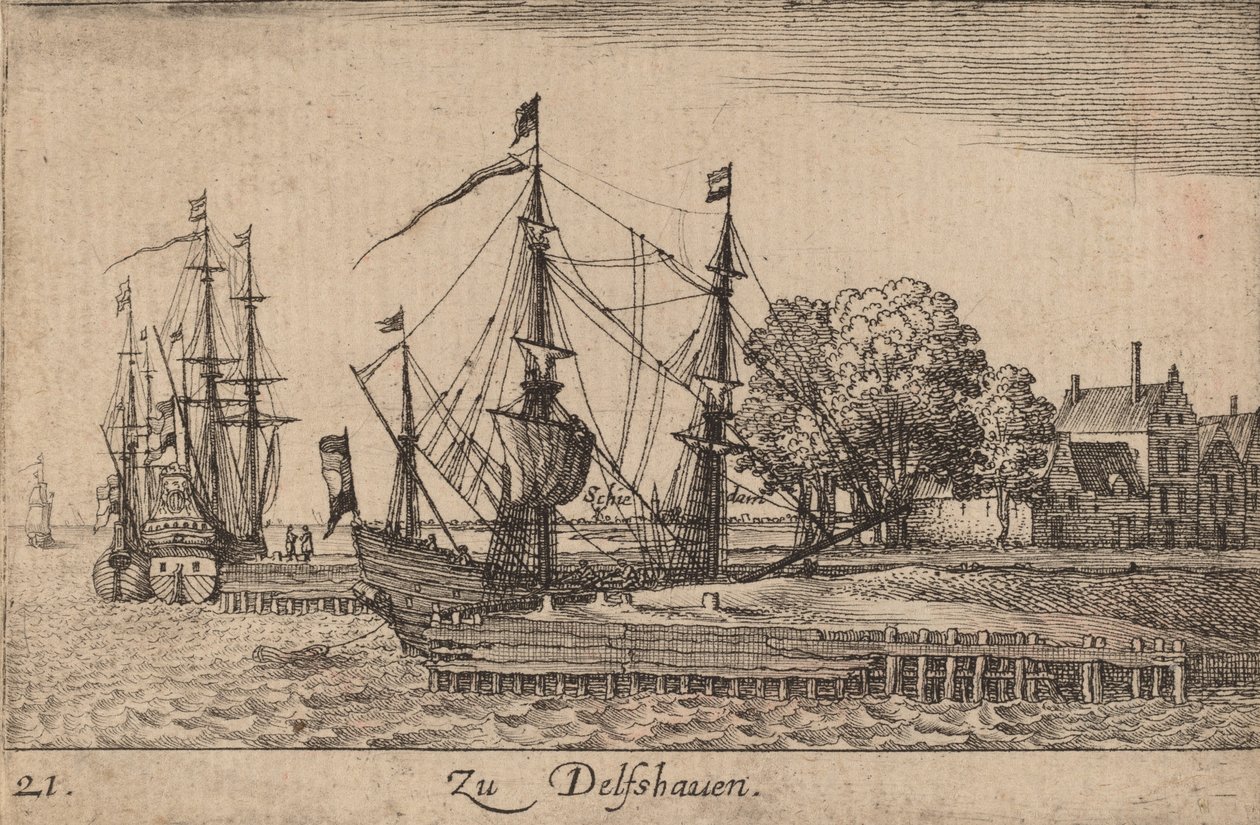 Přístav Delft, 1635. od Wenceslaus Hollar