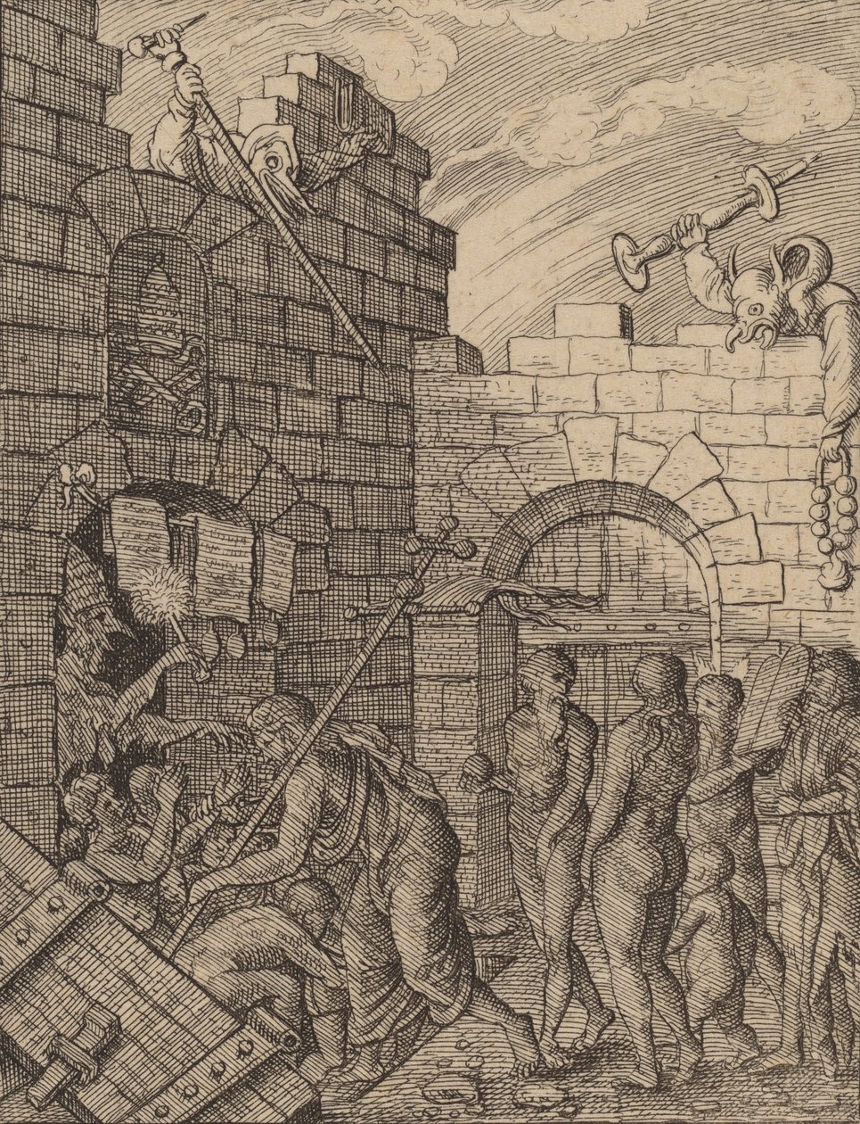 Sestup do pekla. od Wenceslaus Hollar