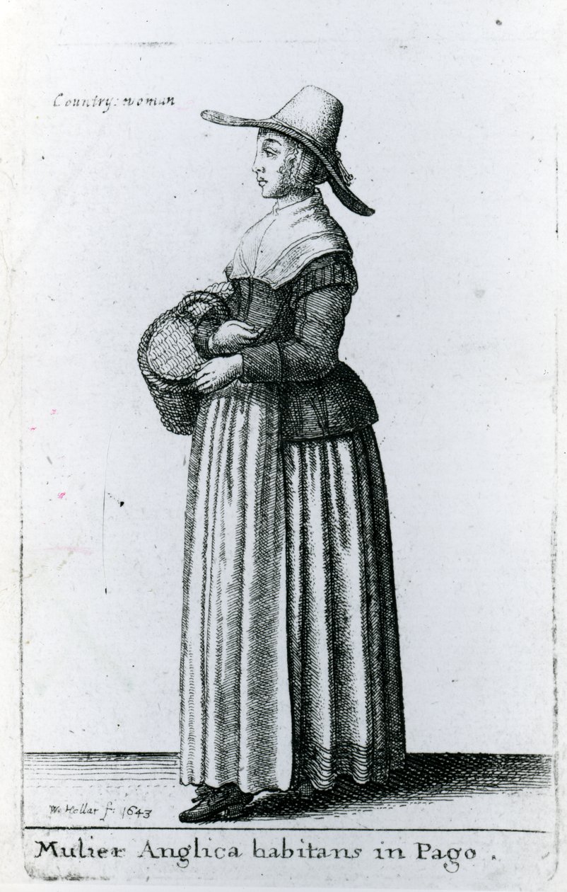 Anglická venkovská žena, 1643 od Wenceslaus Hollar
