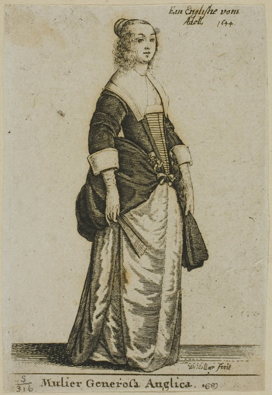 Anglická gentlemanka od Wenceslaus Hollar