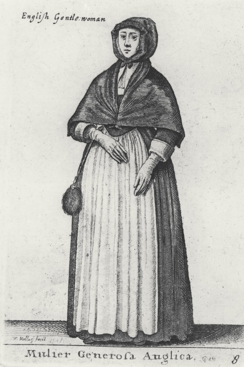 Anglická gentlemanka, 1643 od Wenceslaus Hollar