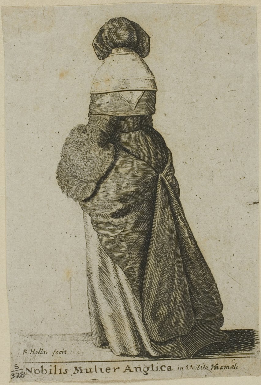 Anglická šlechtična v zimním oblečení od Wenceslaus Hollar