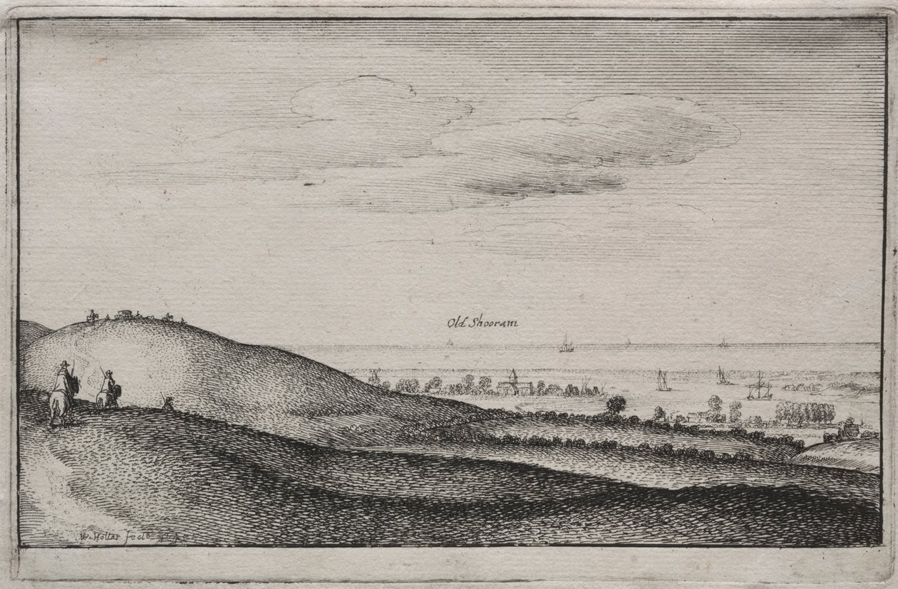 Anglické pohledy: Old Shoreham, 1645. od Wenceslaus Hollar