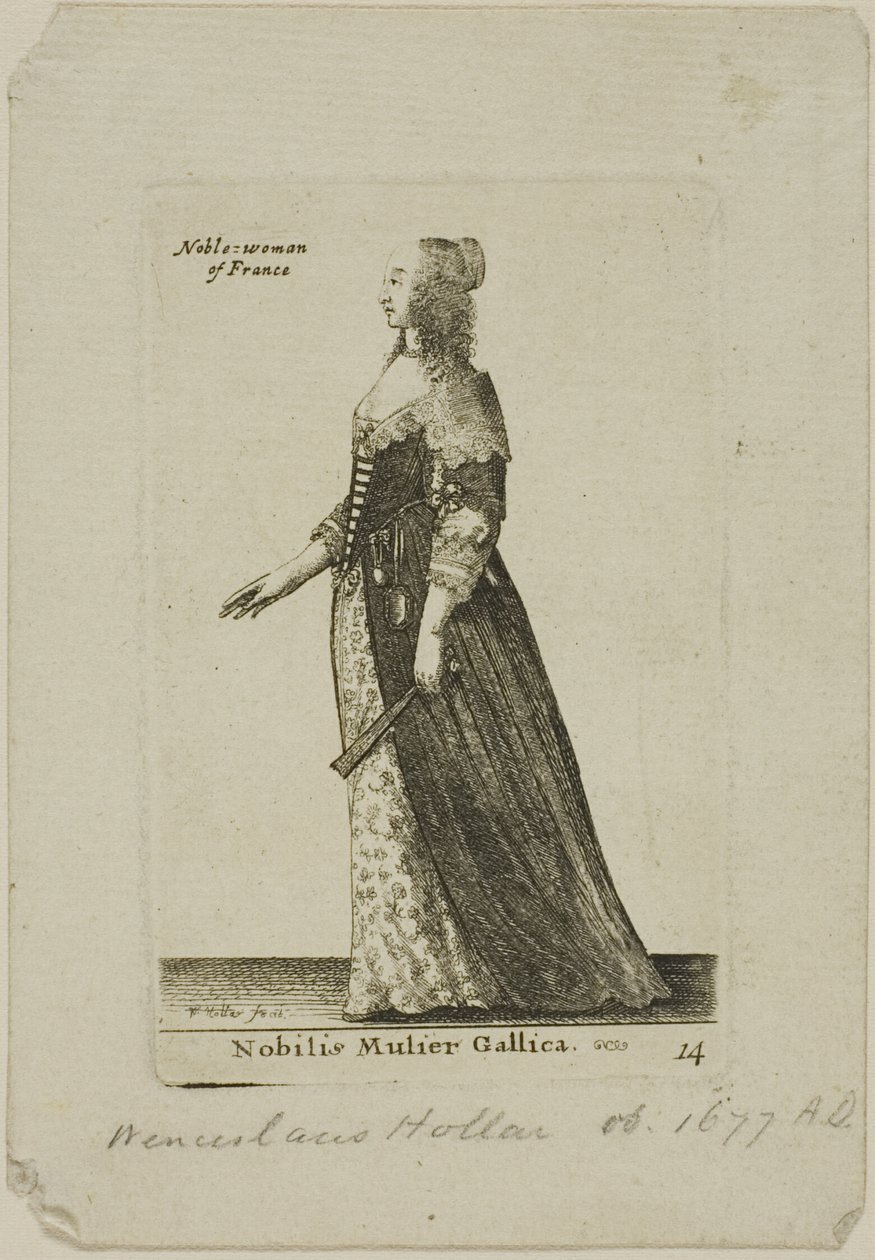 Francouzská šlechtična od Wenceslaus Hollar