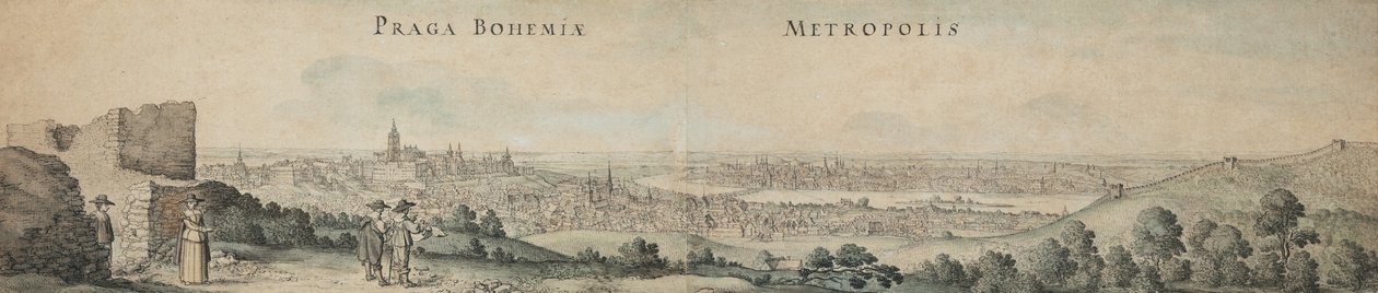 Skvělý výhled na Prahu od Wenceslaus Hollar
