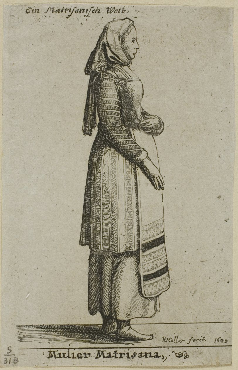 Maďarská žena od Wenceslaus Hollar
