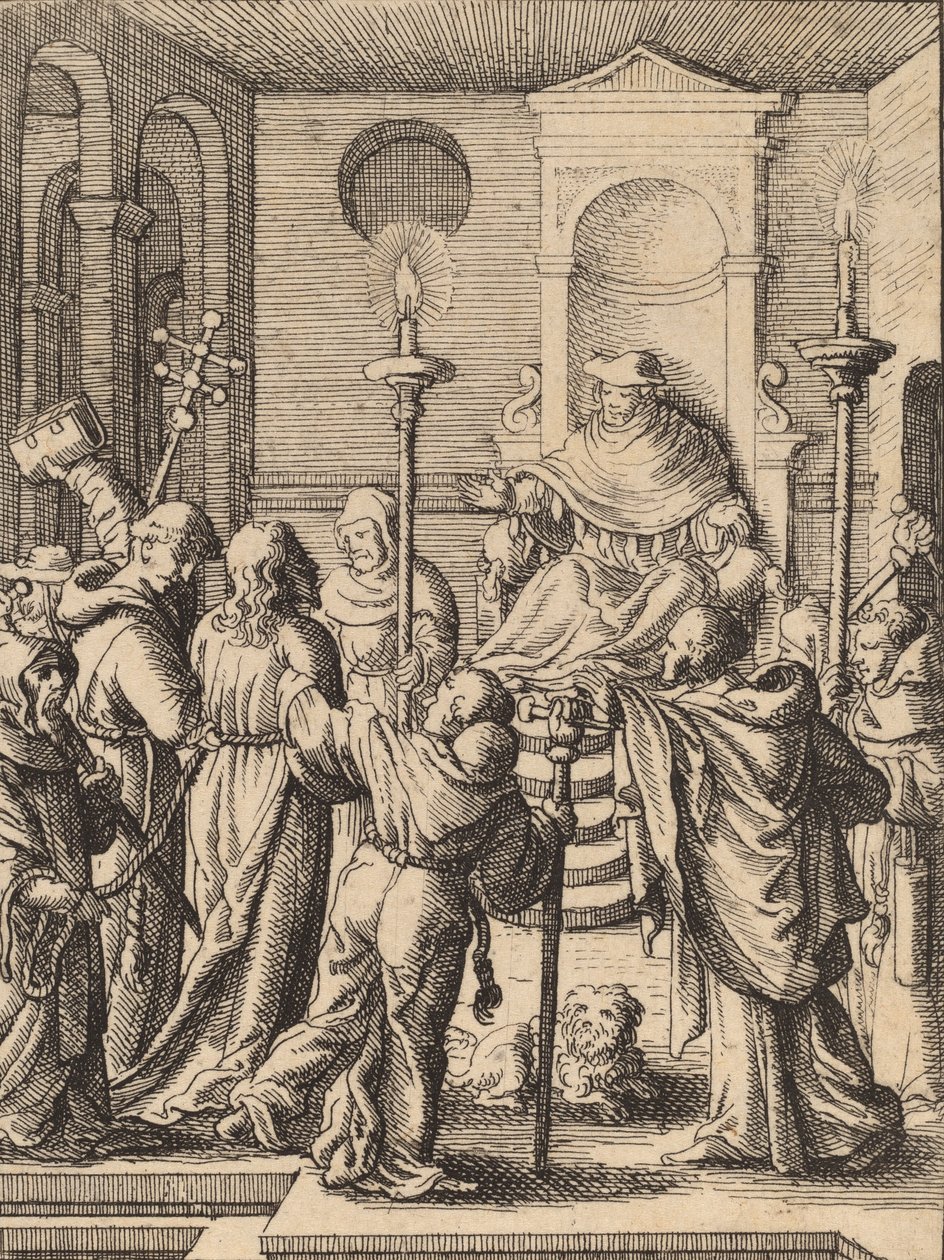 Ježíš před Annášem. od Wenceslaus Hollar