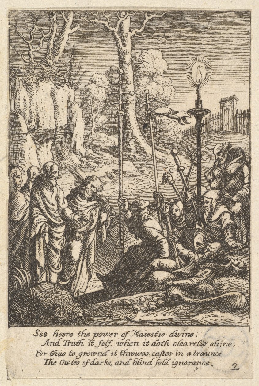Ježíš čelí svým kritikům, 1625-77. od Wenceslaus Hollar