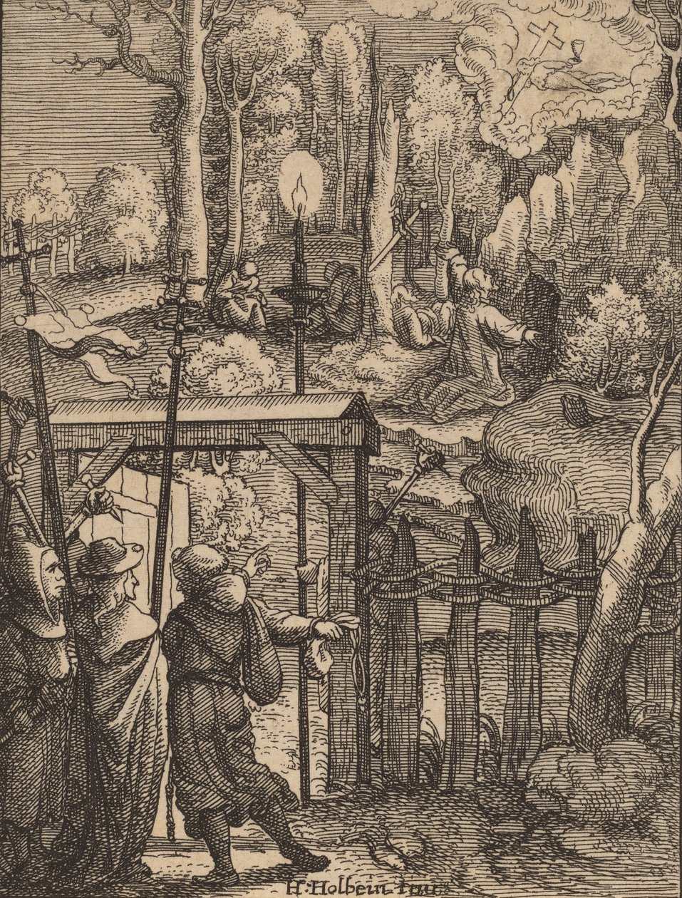 Ježíš na Olivové hoře. od Wenceslaus Hollar