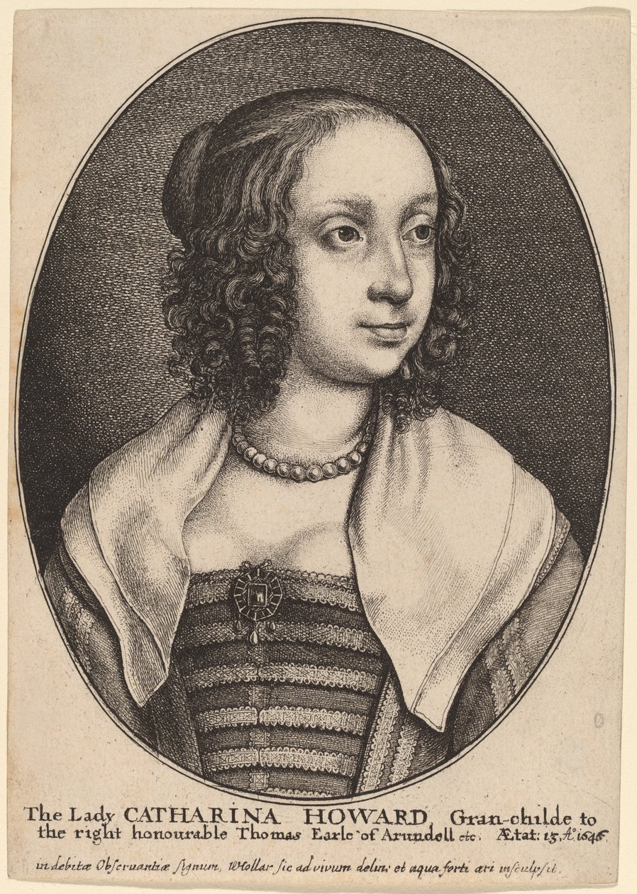 Lady Catherine Howardová od Wenceslaus Hollar