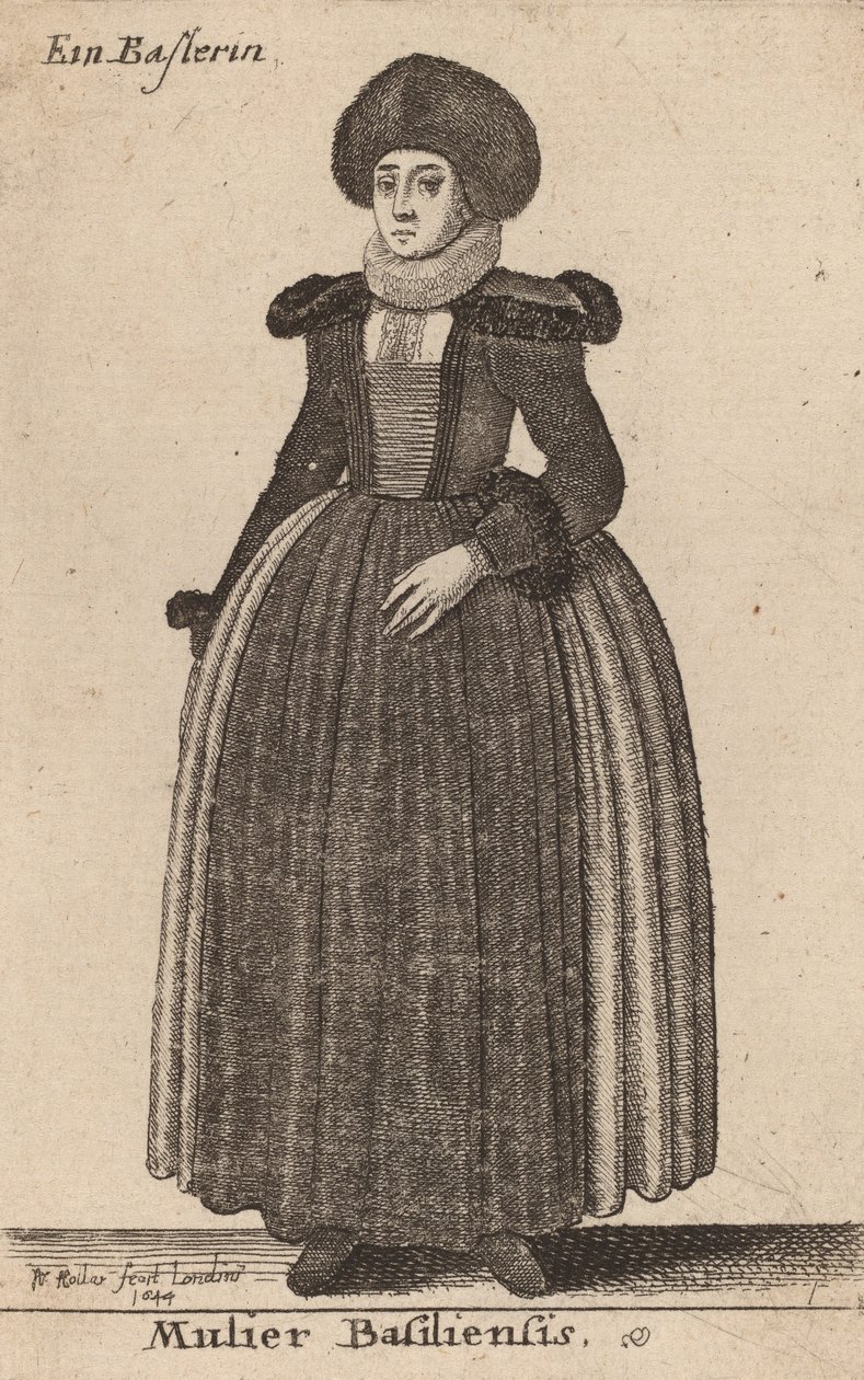 Žena z Basileje, 1644 od Wenceslaus Hollar