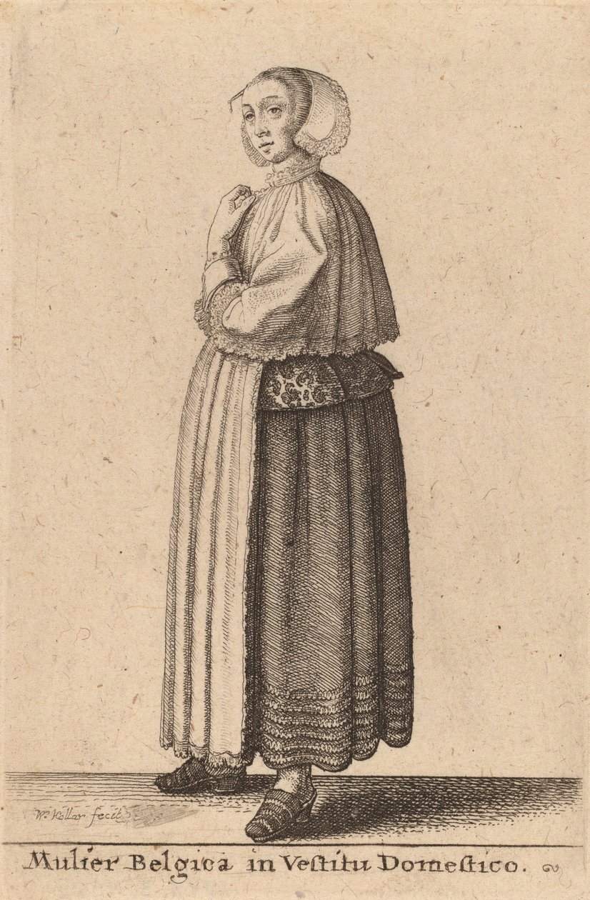 Belgičanka v domácím oblečení. od Wenceslaus Hollar