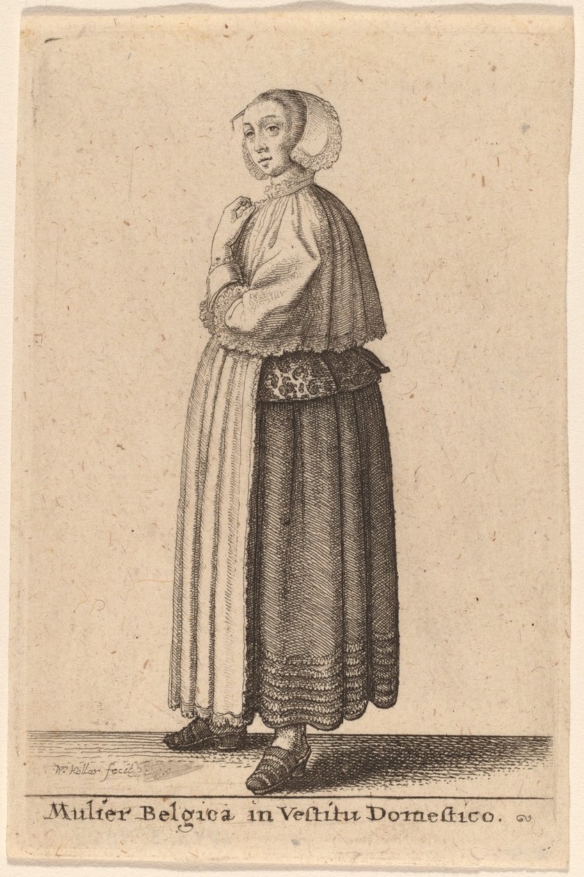 Belgičanka v domácích šatech od Wenceslaus Hollar