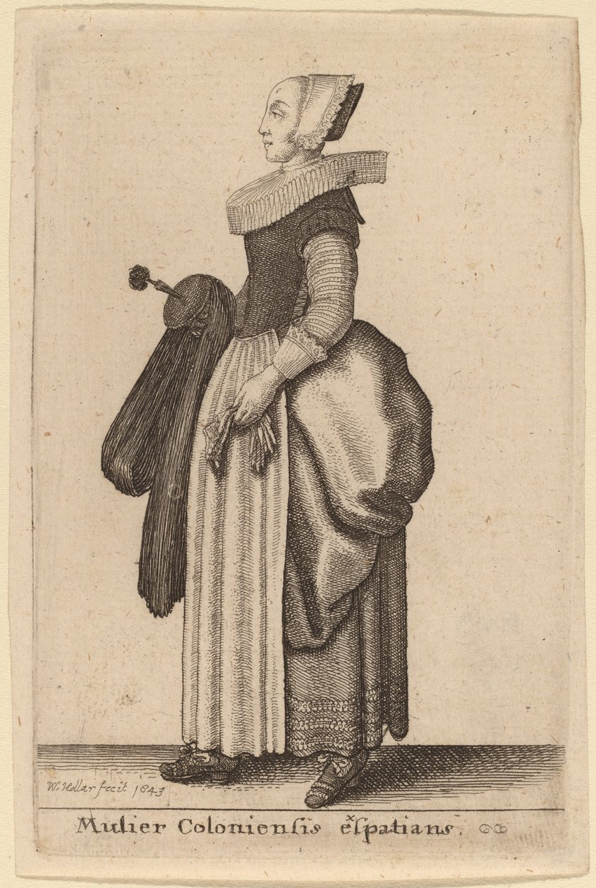 Kolonie exspatian žena od Wenceslaus Hollar