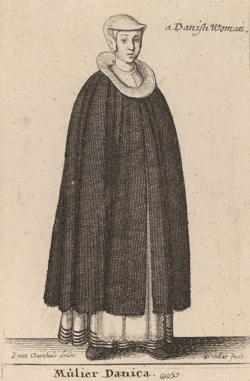 dánská žena. od Wenceslaus Hollar
