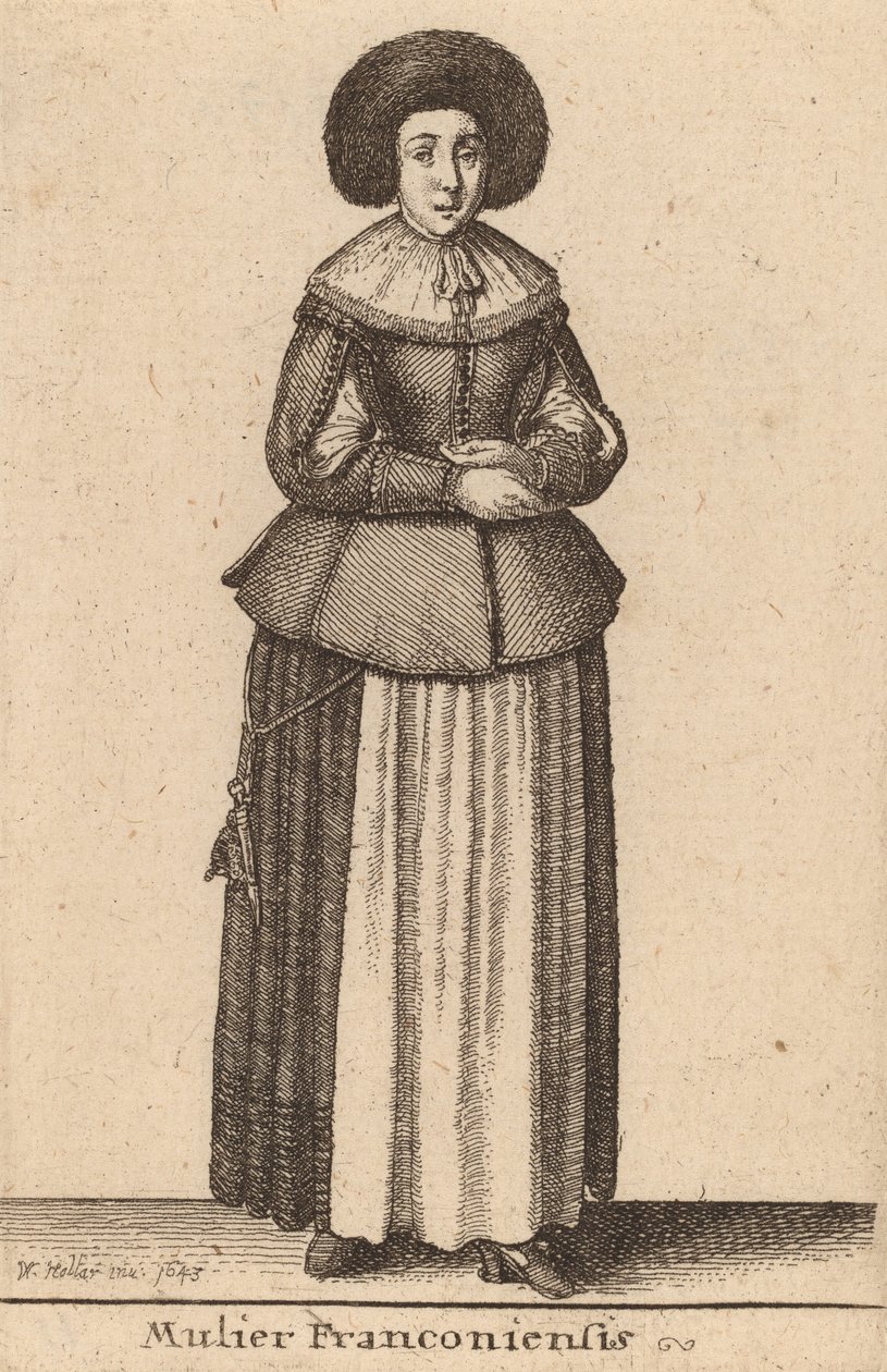 Francouzská žena, 1643 od Wenceslaus Hollar
