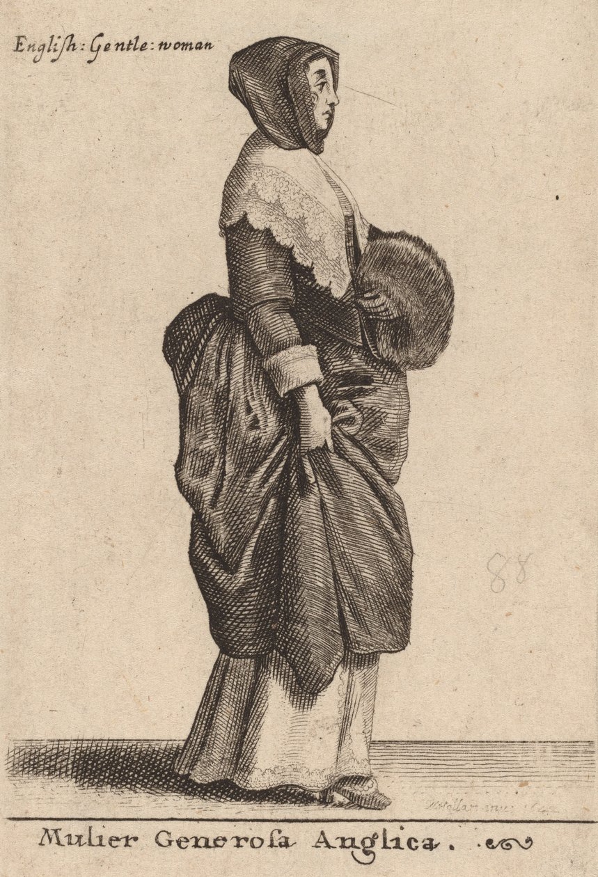Anglická urozená žena, 1642 od Wenceslaus Hollar